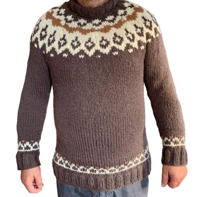 Pull nordique chocolat taille XL