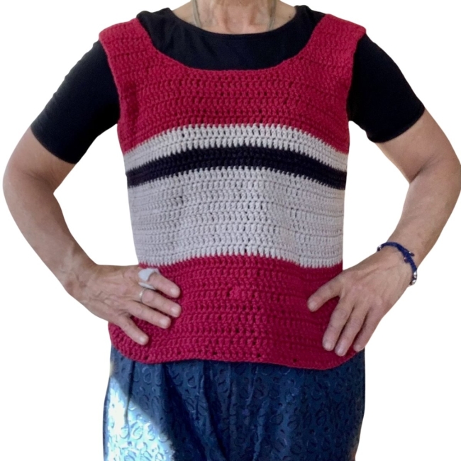 Débardeur crochet coton femme fait main promo taille S/M