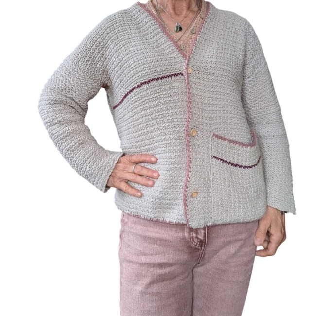 Cardigan coton recyclé beige