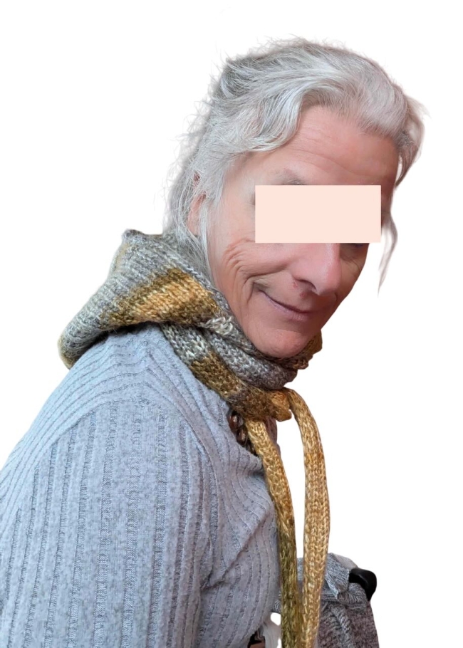 Cagoule écharpe Sophie Scarf vert jaune