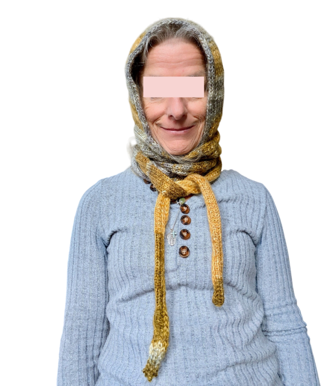 Cagoule écharpe Sophie Scarf vert jaune