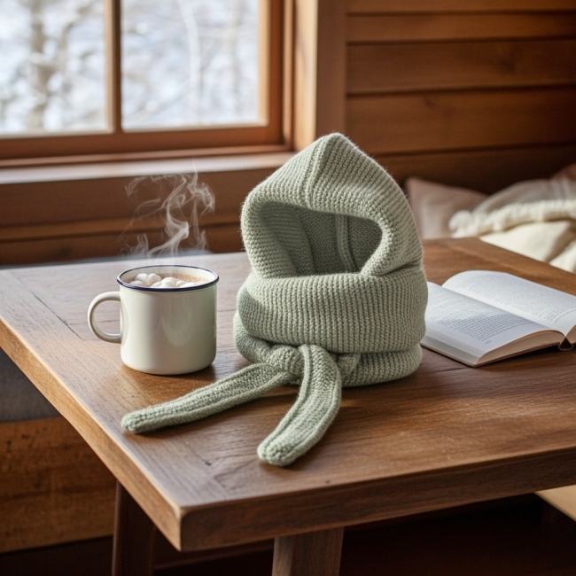 Cagoule écharpe Sophie Scarf vert amande