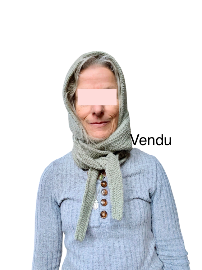 Cagoule écharpe Sophie Scarf vert amande