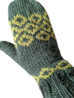 Moufles nordiques vert et vert olive